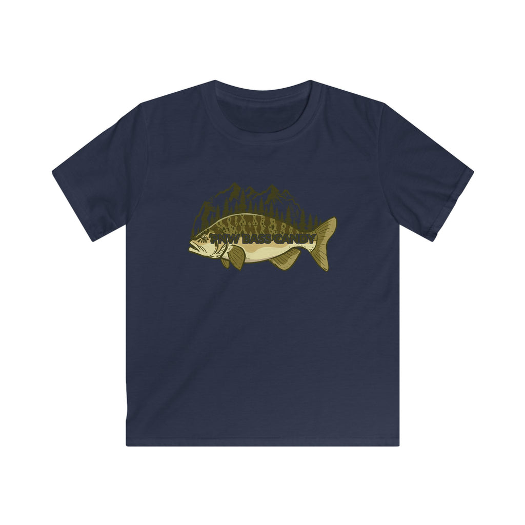 Kids Bass & Mountains Tee – PNW Fishing Graphic Shirt