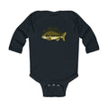 Infant Bodysuit — “Born to Fish” Woodland Fish Graphic Long Sleeve Baby Onesie