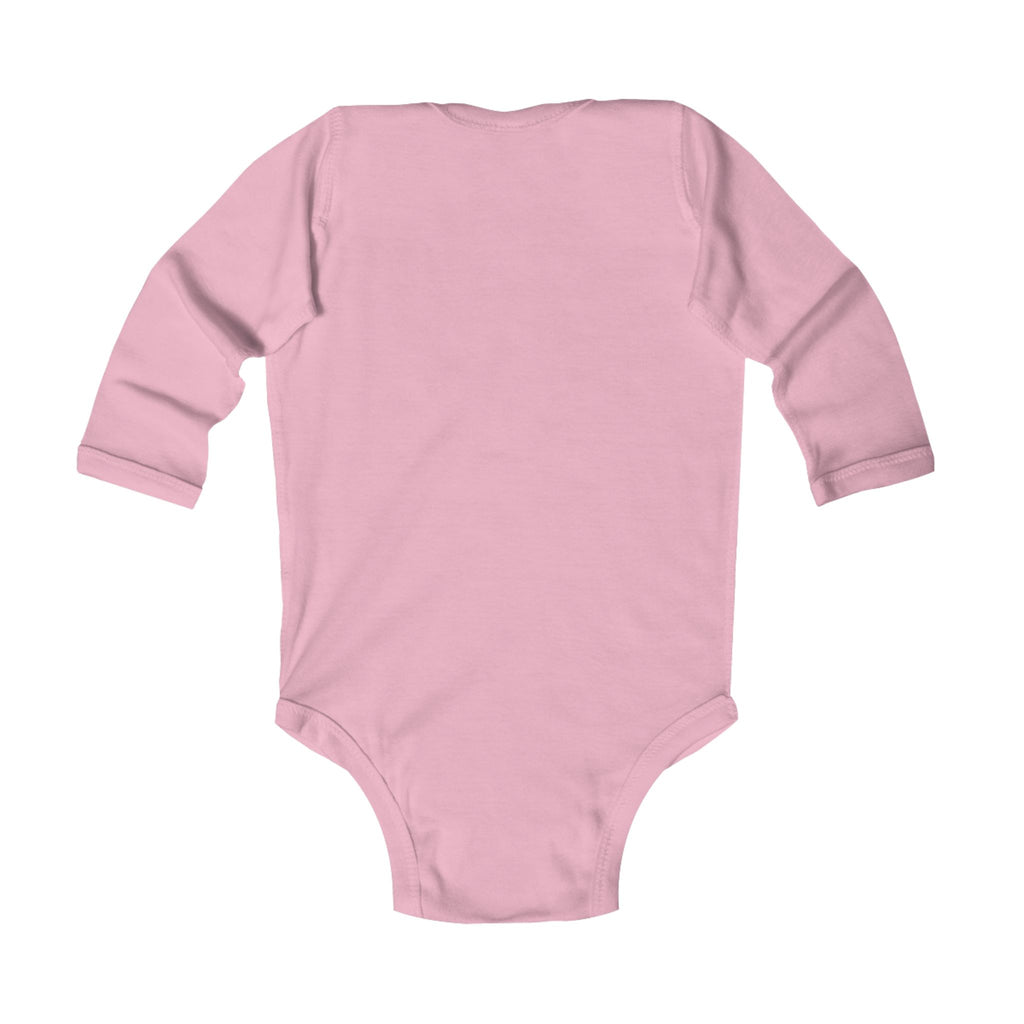 Infant Bodysuit — “Born to Fish” Woodland Fish Graphic Long Sleeve Baby Onesie