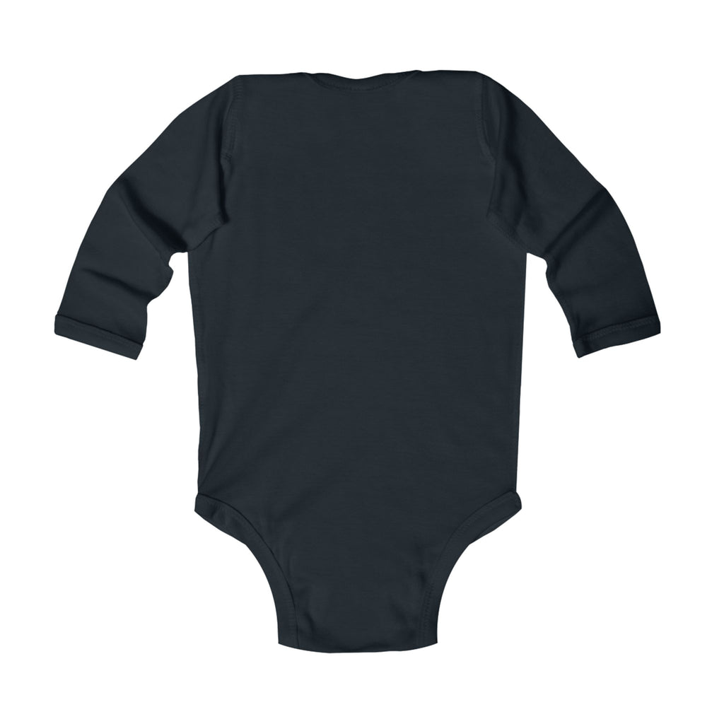 Infant Bodysuit — “Born to Fish” Woodland Fish Graphic Long Sleeve Baby Onesie